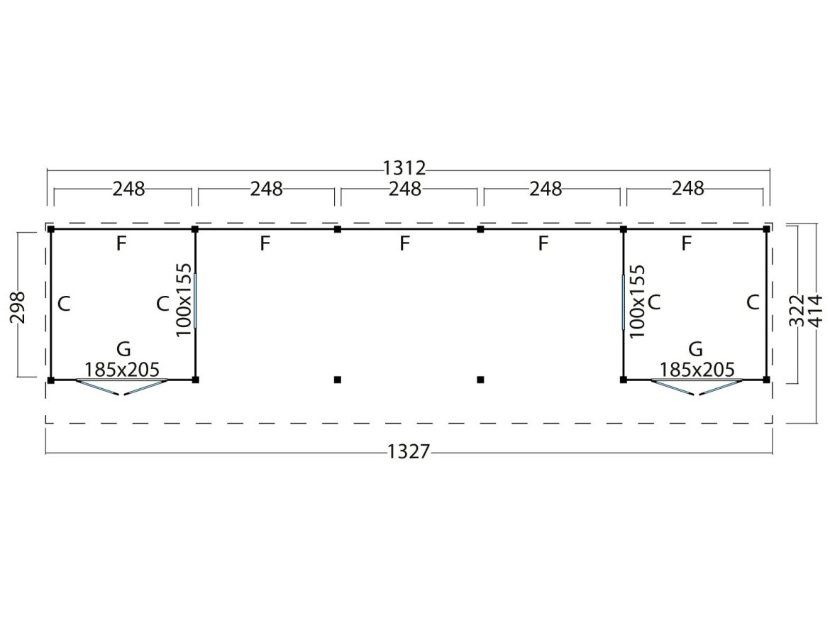 Wood scheune Malmö, typ 4 (schwarz gesprühte Wände)