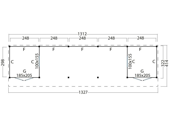 Wood scheune Malmö, typ 4 (schwarz gesprühte Wände)
