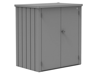 Plechové –  Záhradná skriňa Romeo M kremeňovo sivá 132 x 57 x 140 cm
