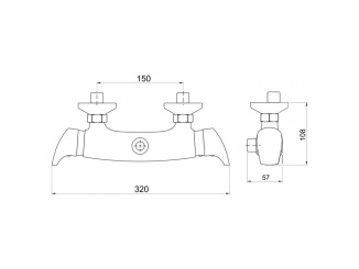 Csaptelepek – Novaservis Sprchová baterie Metalia 57 150 mm, chrom, nástěnná, termostatická, bez příslušenství, 57963/1,0