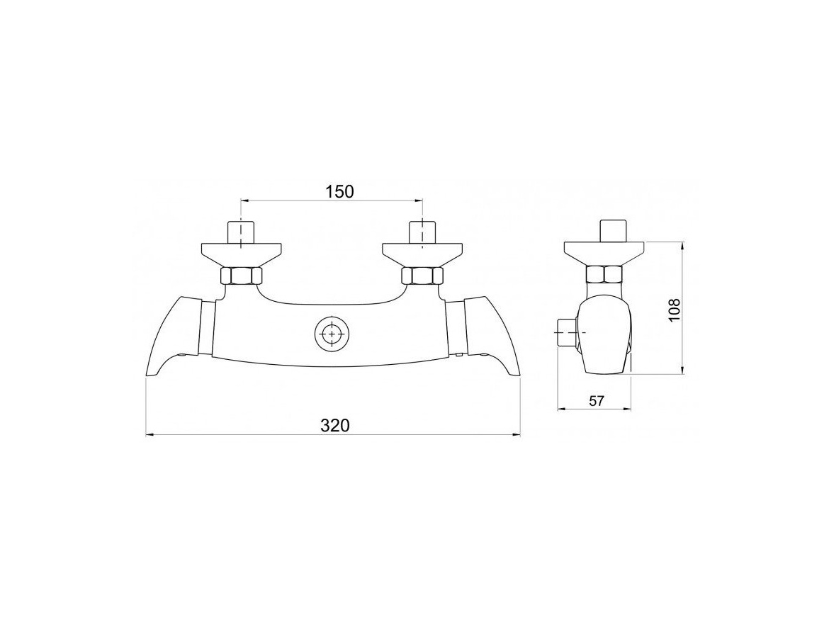 Novaservis Sprchová baterie Metalia 57 150 mm, chrom, nástěnná, termostatická, bez příslušenství,  57963/1,0