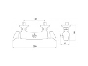 Novaservis Sprchová baterie Metalia 57 150 mm, chrom, nástěnná, termostatická, bez příslušenství,  57963/1,0