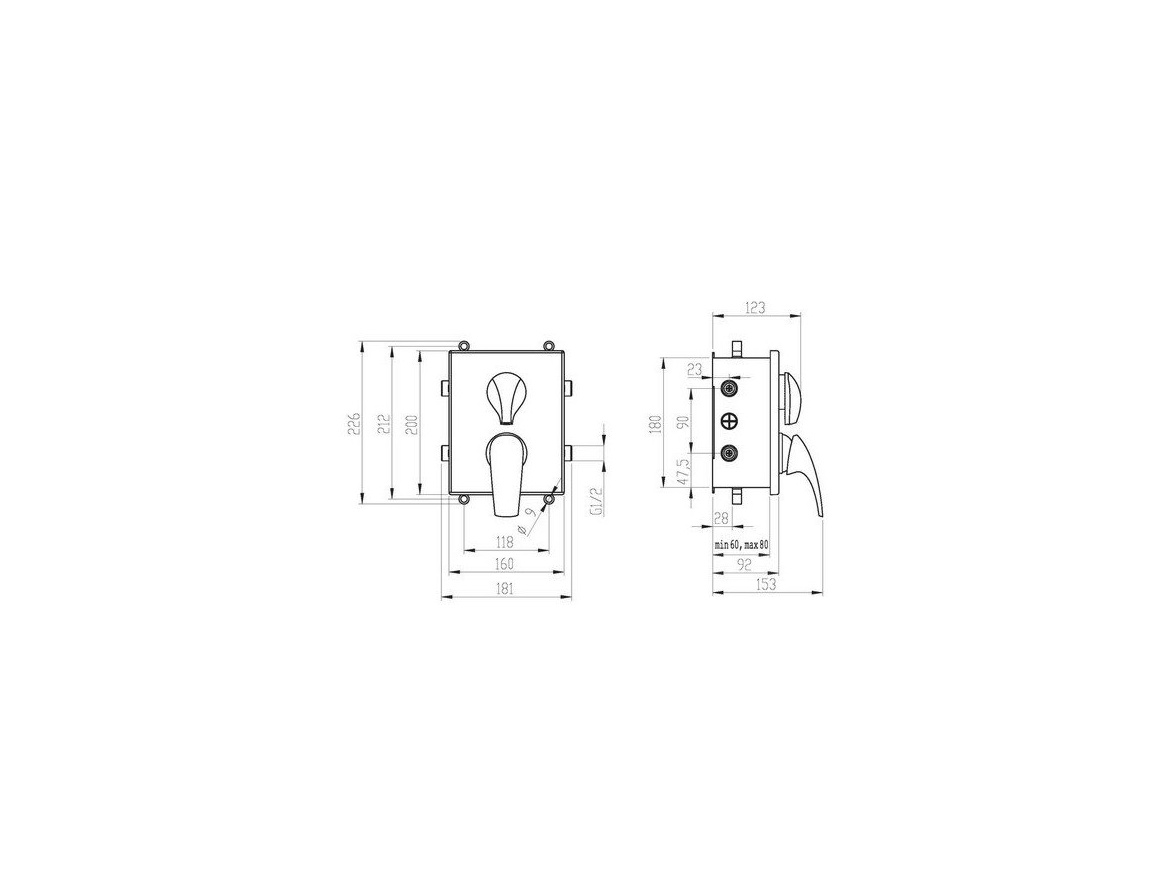 Novaservis Vanová baterie Metalia 57, chrom, podomítková, bez příslušenství,  BOX57052R,0