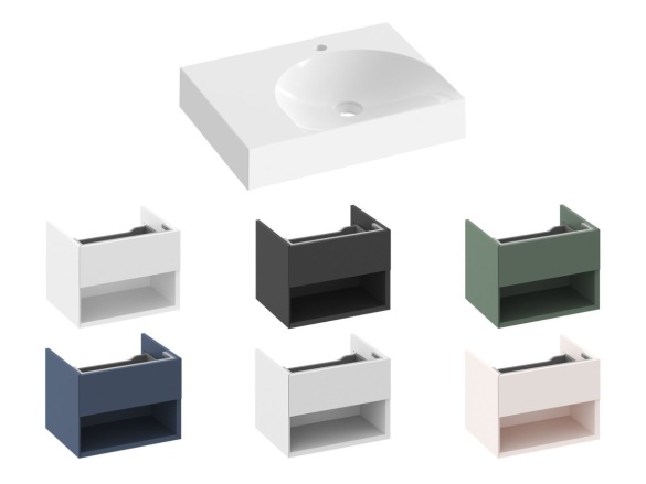 Ravak Umývadlo Lite 60/45 L, s otvorom pre batériu, bez prepadu