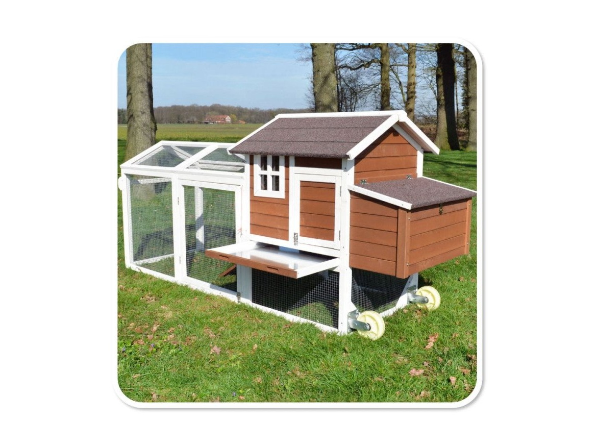 Kurník Scobax Dřevěný mobilní kurník HAVAJ, 2480x1150x760 mm