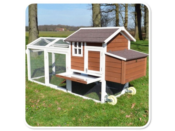Kurník Scobax Dřevěný mobilní kurník HAVAJ, 2480x1150x760 mm