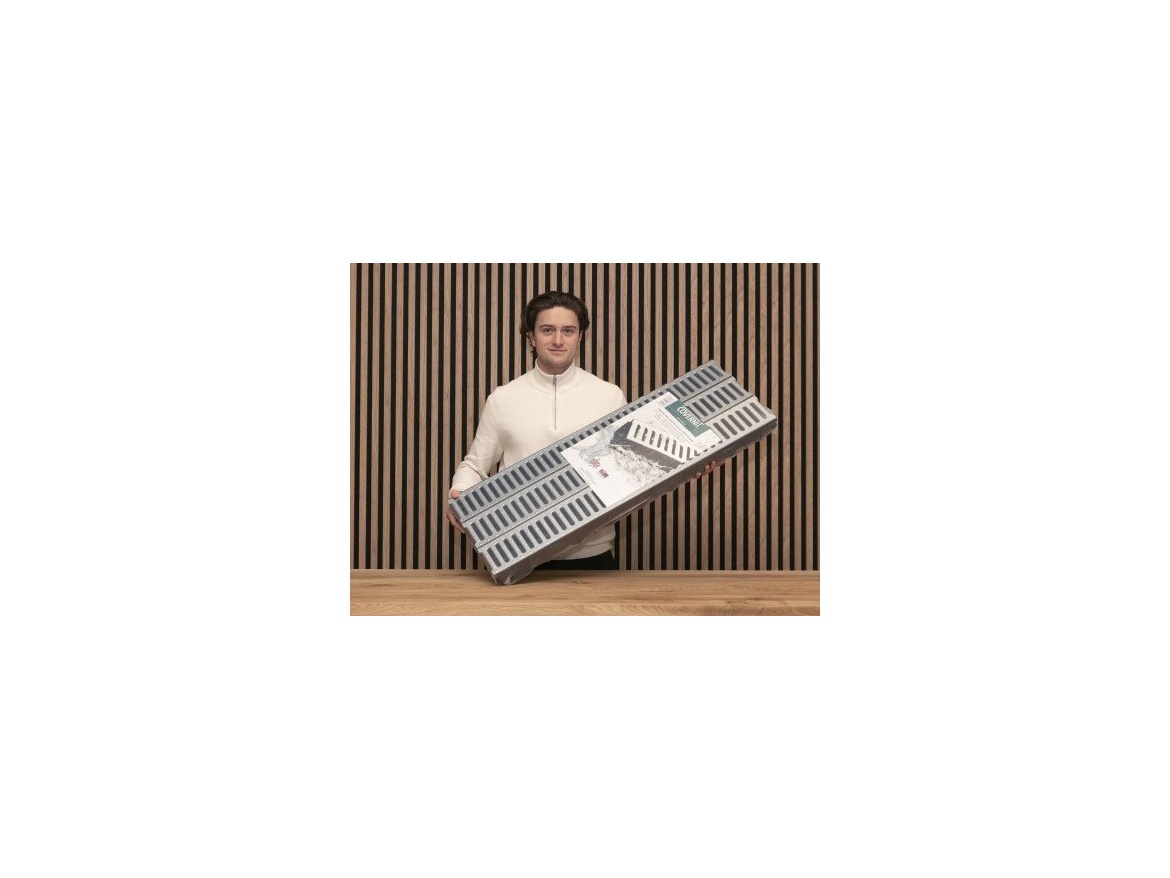 Covernit Plastový odtokový žlab A15 s pozinkovanou mříží (set 3 ks)