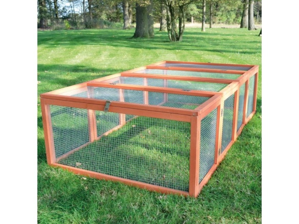 Scobax Dřevěný výběh pro králíky - hnědý