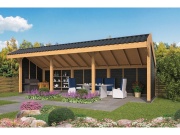 Tuindeco Boekelo DIY Open-sided Barn black impregnated