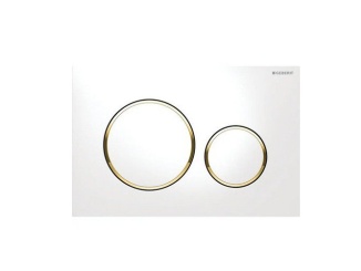 Kiegészítők –  Geberit Deska ovládací GEBERIT SIGMA 20 bílá, kroužky pozlaceno 115.882.KK.1