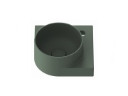 Ravak Umývadlo Yard 28 C, s otvorom pre batériu, bez prepadu, Grey Green