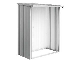 Dřevníky –  stena pre WoodStock 300 strieborná, 288,6 x 1,1 x 196,5 cm