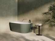 Ravak Vana Freedom Corner II Tec 175x86 L, volně stojící, Alabaster Pink/bílá, krytka odtoku bílá/černá/chrom