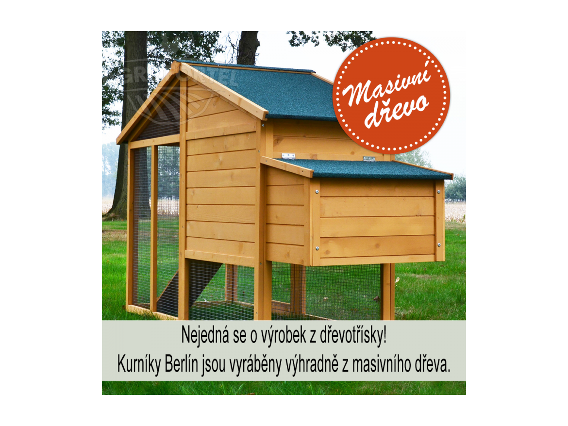 Kurník Scobax Dřevěný kurník BERLIN XXL, 1900x670x1170 mm