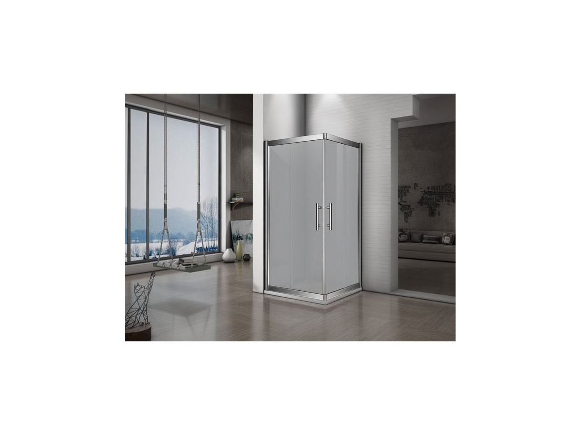 Lansanit Sprchový kout Monte 90 x 90 cm, sklo matné, profil aluchrom, čtverec,  CF99-190-M