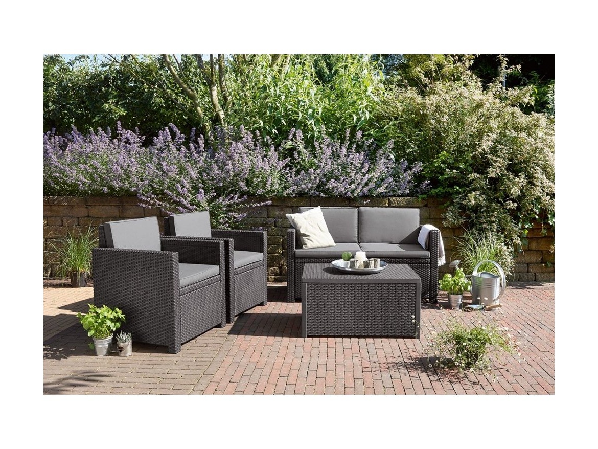 Keter Zahradní set  MONACO s úložným stolem - šedý