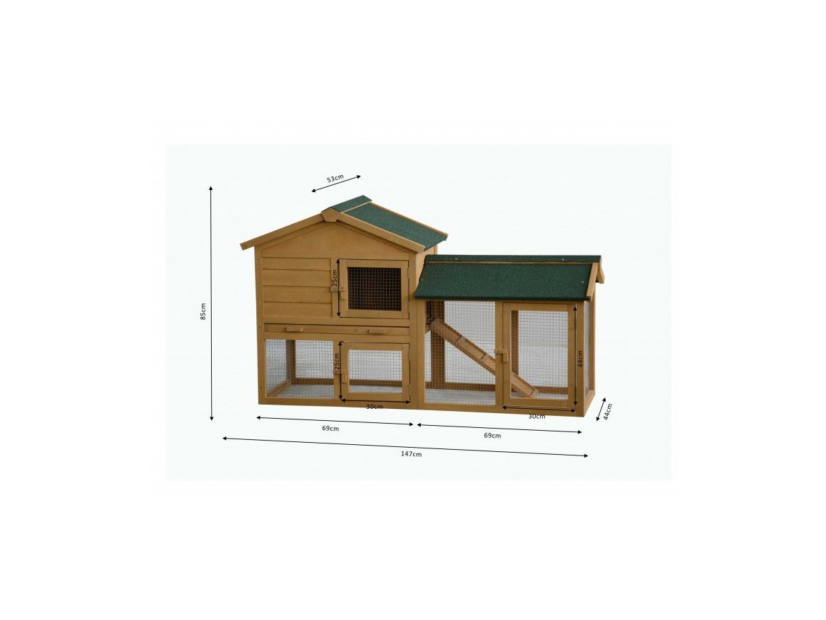 Scobax Dřevěná králíkárna BOSKOVICE, 1470x530x850 mm