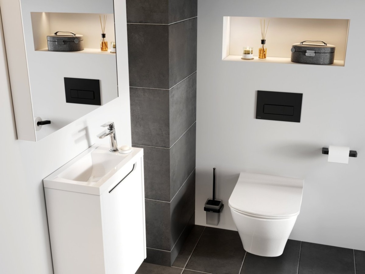 Ravak WC tlačítko Uni slim, černá