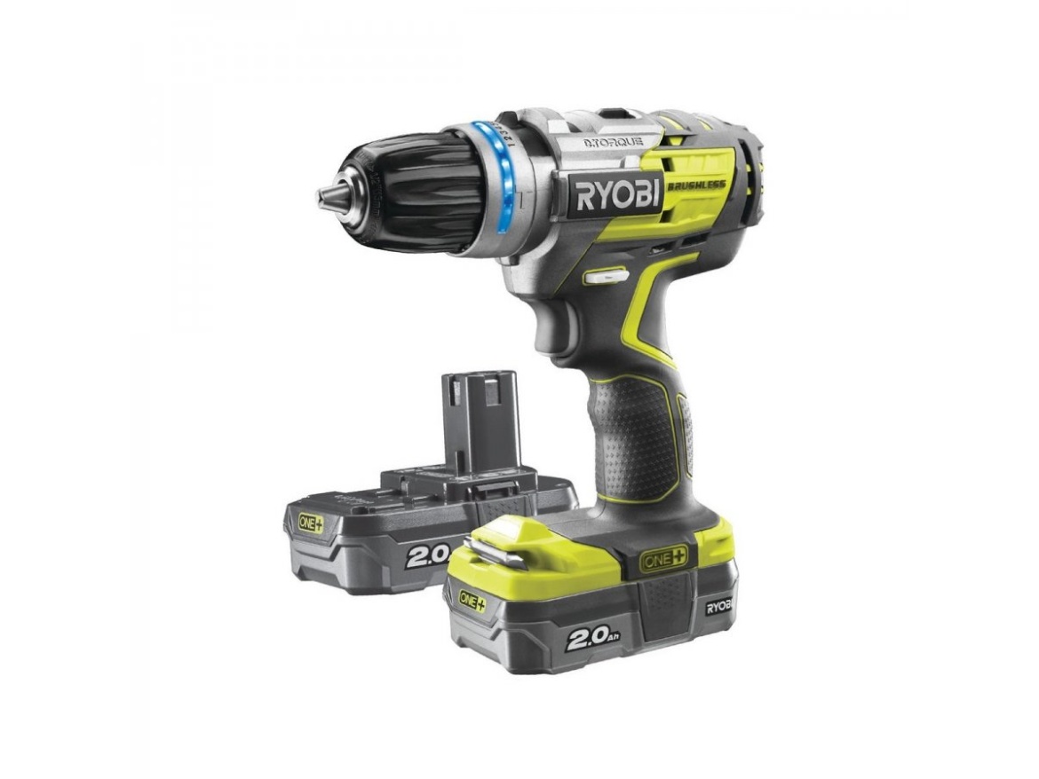 Aku 18 V bezkomutátorová příklepová vrtačka + 2x 2Ah baterie + nabíječka ONE+ Ryobi R18PDBL-220S