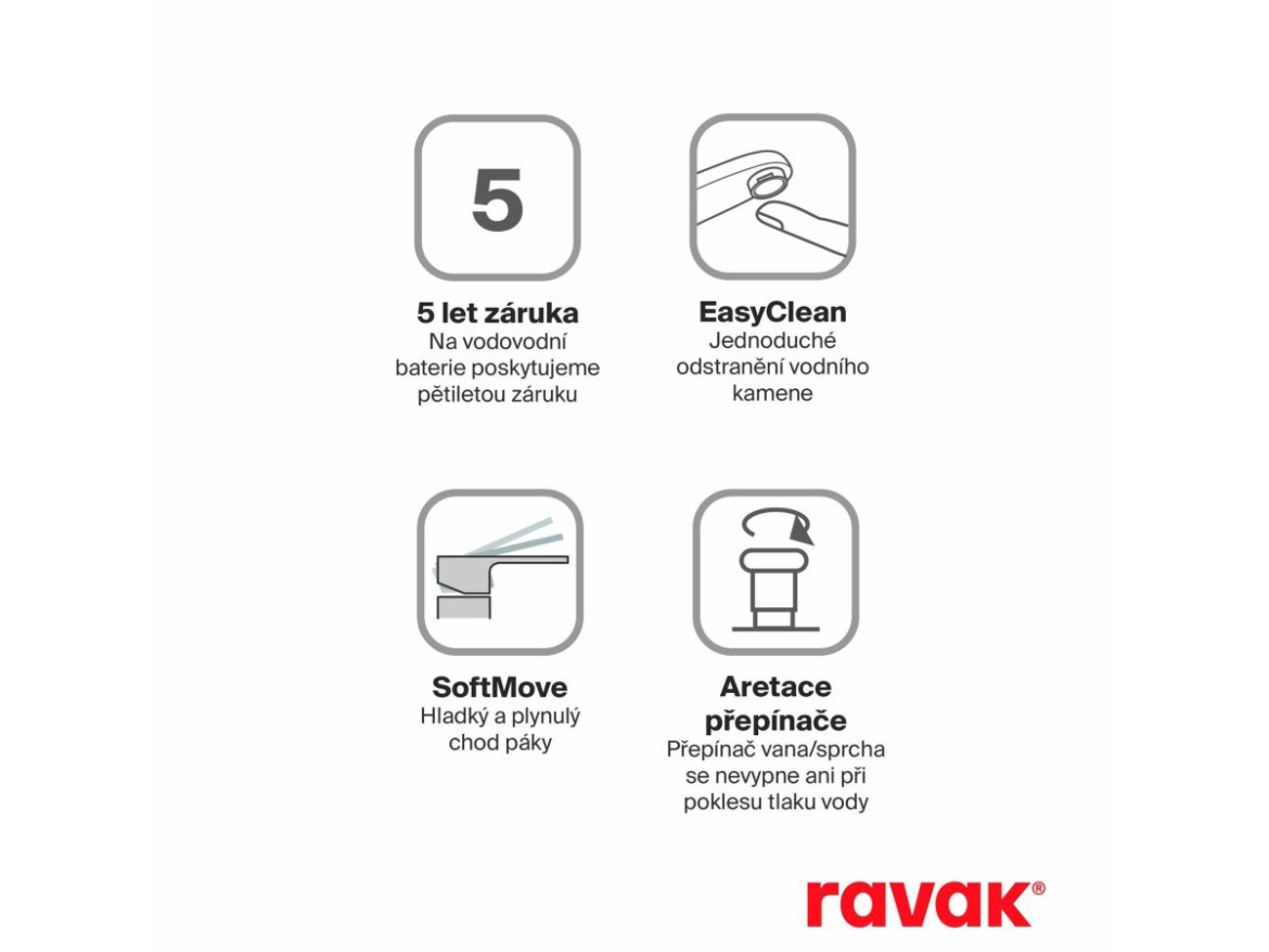 Ravak LF 022.20BLM Vaňová nástenná batéria bez sprchového setu, čierna matná