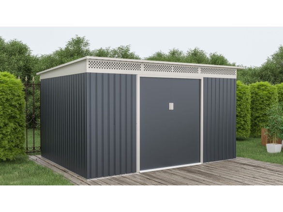 Plechový zahradní domek G21 GRAH 915 - 340 x 269 cm, antracitový