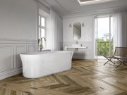 Ravak Vana Ypsilon 180x80, volně stojící, černá/bílá, krytka odtoku černá/bílá/chrom