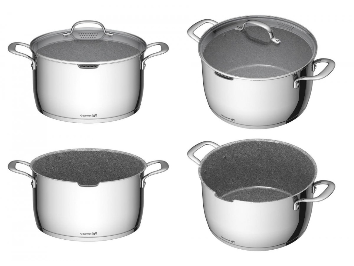 G21 Hrnec  Gourmet Miracle s cedníkem 28 cm s poklicí nerez/greblon