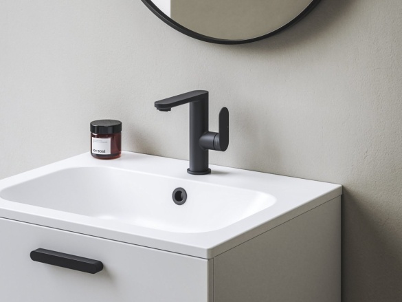 Ravak CR II 014.22BL Umyvadlová stojánková baterie 165 mm bez výpusti, černá