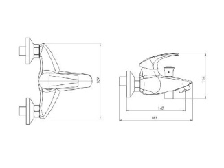 Novaservis –  Novaservis Vanová baterie Metalia Eco+ 150 mm, chrom, nástěnná, s příslušenstvím,  57020,0E