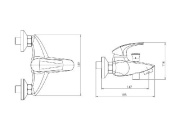 Novaservis Vanová baterie Metalia Eco+ 150 mm, chrom, nástěnná, s příslušenstvím,  57020,0E