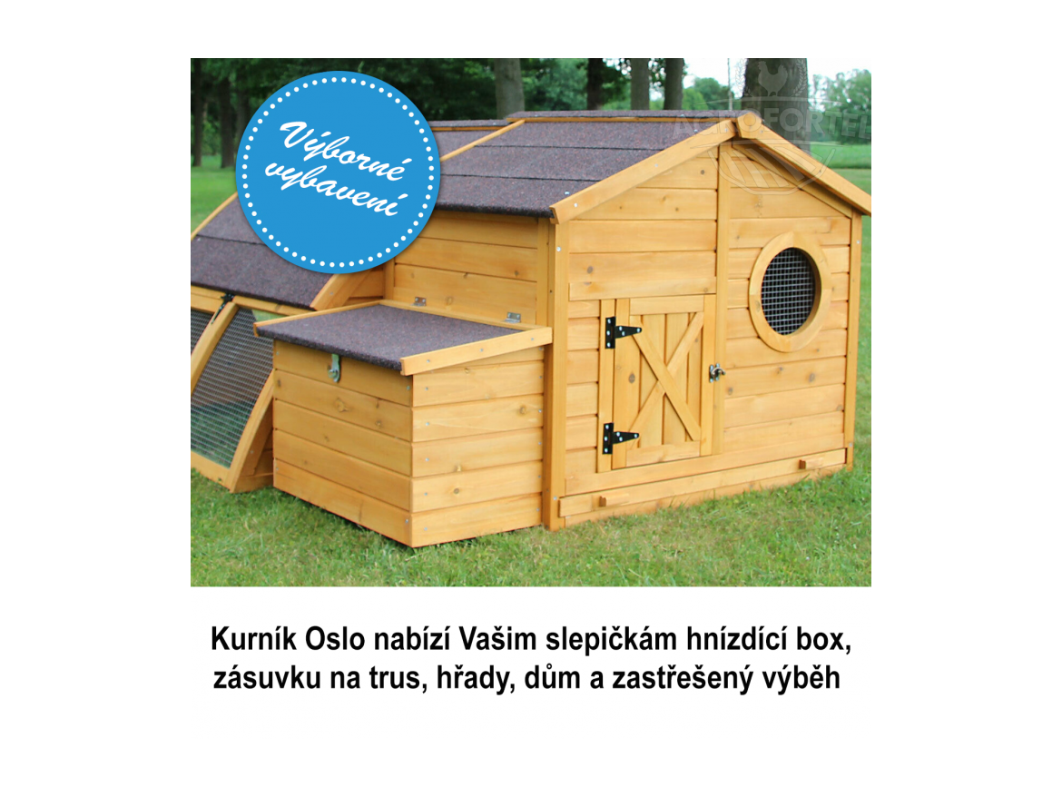 Kurník Scobax Dřevěný kurník OSLO, 1630x1550x860 mm