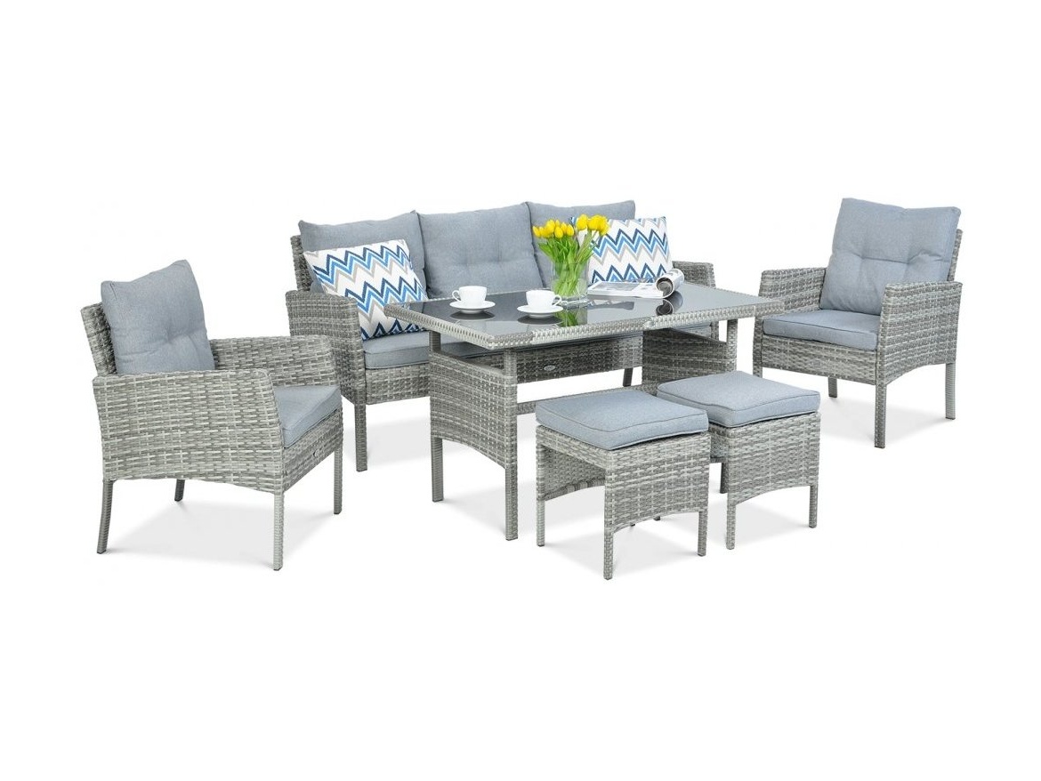 F-Garden Sedací souprava z technoratanu CORTINA Dolphine Grey