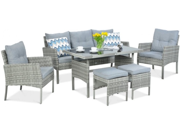 F-Garden Sedací souprava z technoratanu CORTINA Dolphine Grey