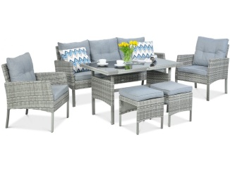 Nábytok –  F-Garden Sedací souprava z technoratanu CORTINA Dolphine Grey