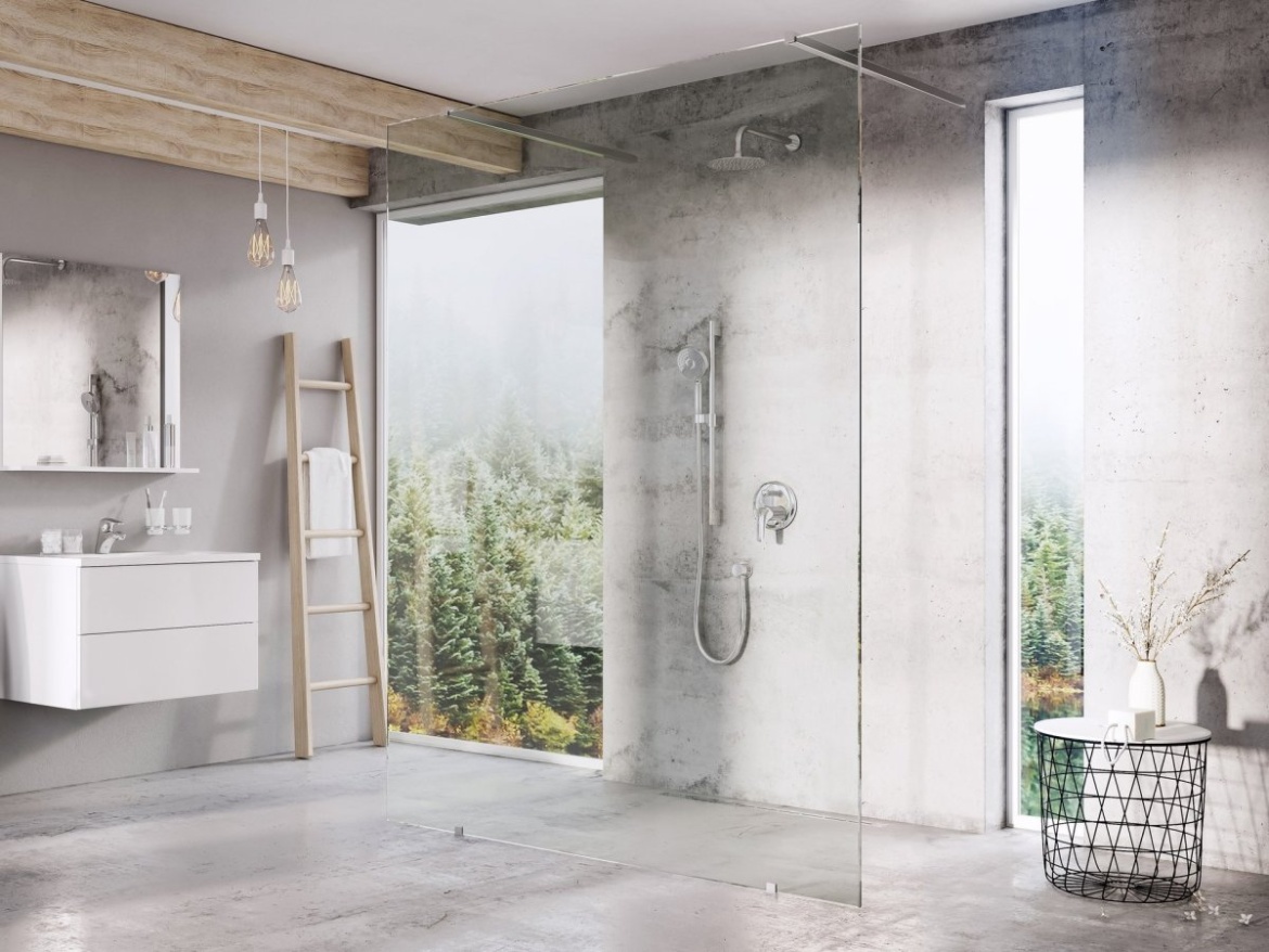 Ravak Walk-In Free Set 150, čierna+transparent