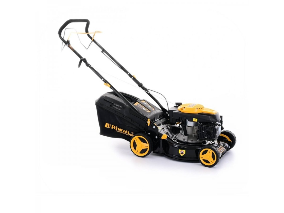 Multifunkční travní sekačka 3 v 1 s benzinovým motorem a pojezdem Riwall PRO RPM 4235