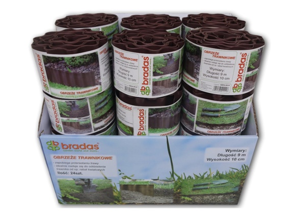 Plastový vlnitý skrytý Bradas Neviditelný obrubník Colour Box