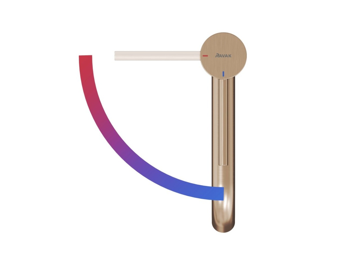 Ravak ES 012.61RGB Umyvadlová stojánková baterie BeCool 190 mm bez výpusti, Rose Gold Brushed