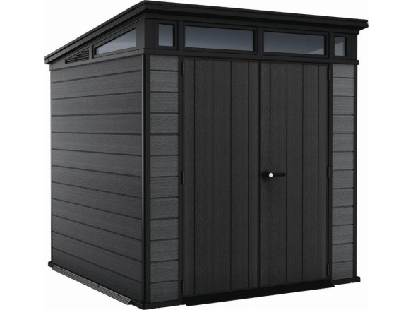 Plastový zahradní domek Keter Cortina 7x7 grafitový, s podlahou