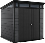 Plastový záhradný domček Keter Cortina 7x7 grafitový, s podlahou