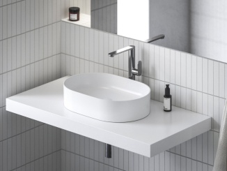 Baterie – Ravak CR II 015.22BL Umyvadlová stojánková baterie 300 mm bez výpusti, černá