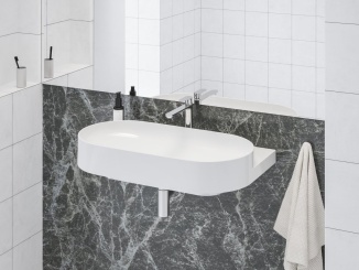 Baterie – Ravak EL 014.20BLM Umyvadlová stojánková baterie 220 mm bez výpusti, Black Matt