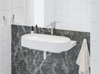 Baterie – Ravak EL 015.20BLM Umyvadlová stojánková baterie 335 mm bez výpusti, Black Matt