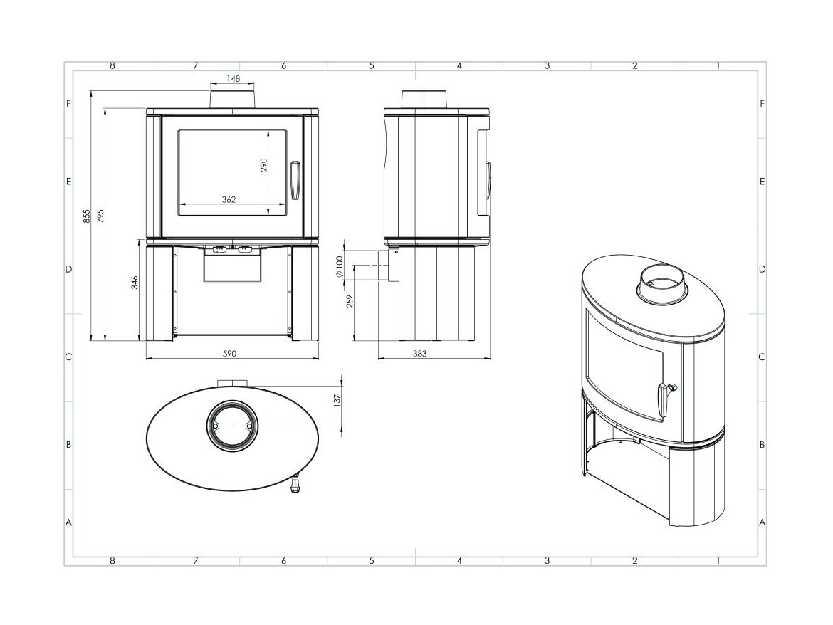 Litinová krbová kamna NORDflam Modena EKO 9 kW