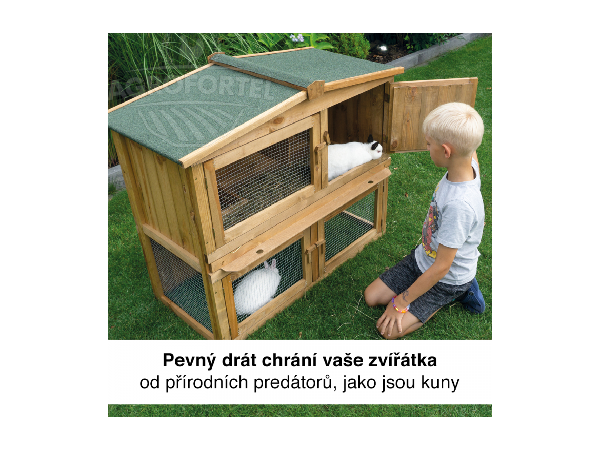 Scobax Dřevěná králíkárna VIMPERK, 1060x530x910 mm