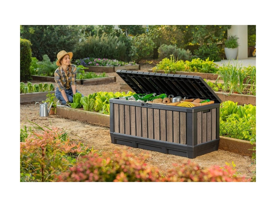 Keter Zahradní úložný box  Kentwood 350 L - 128 x 54 x 59 cm - ashwood / jasan