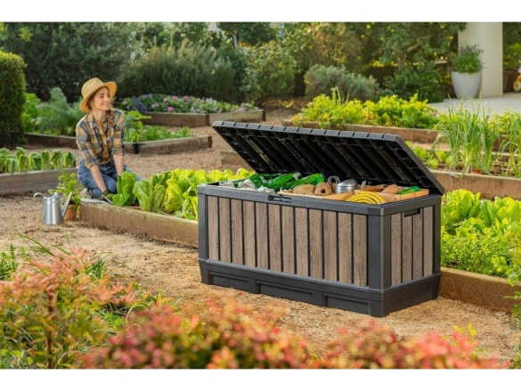 Keter Zahradní úložný box  Kentwood 350 L - 128 x 54 x 59 cm - ashwood / jasan