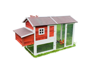 Chov zvířat –  Scobax Dřevěný kurník MILÁNO RED MAXI, 2200x740x1200 mm