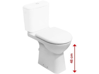 WC, bidety a pisoáry –  JIKA Kombi klozet Deep bez nádržky, vodorovný odpad, bílý,  H8236160000001