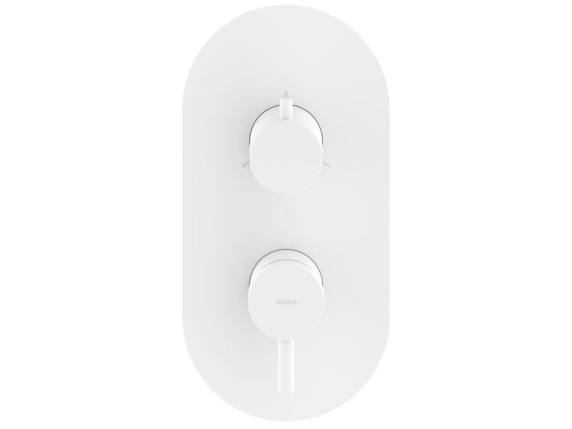 Ravak ES 068.10WV.O3.RB07F Podomítková baterie 3-cestná bez tělesa, White Velvet